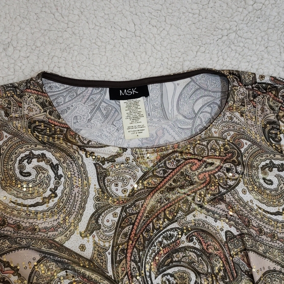 3 💝 for $25 MSK Side Tie Short Sleeve Blouse - Picture 2 of 8